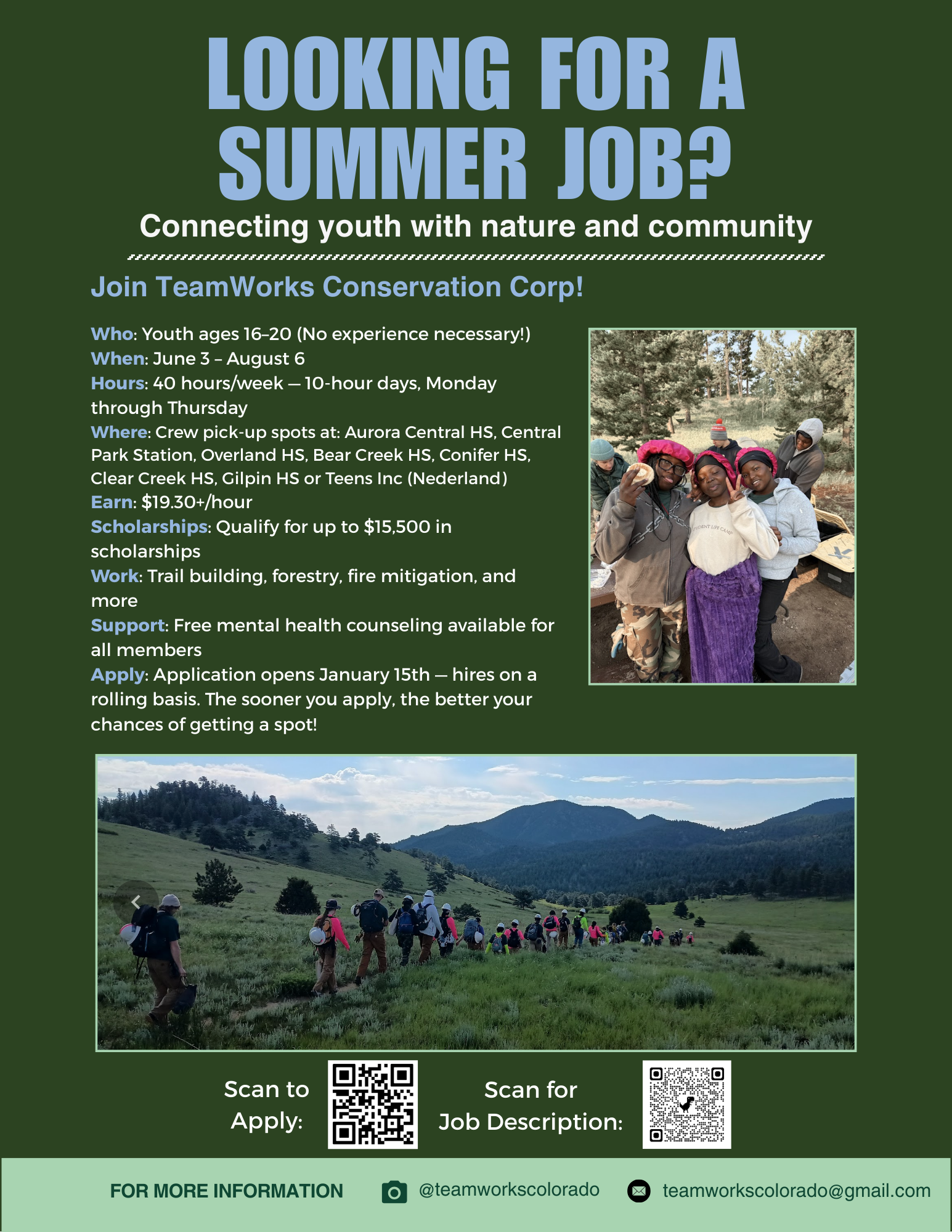 A flier for the job this summer. 