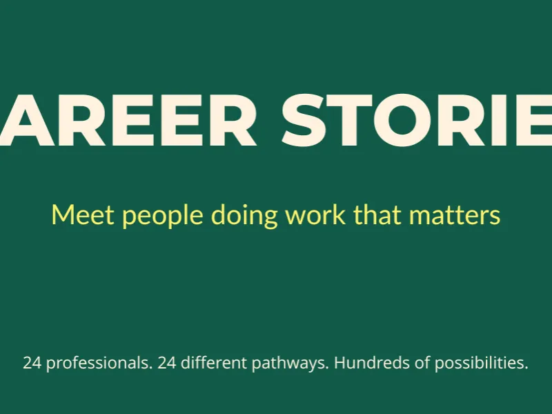 Career stories banner text