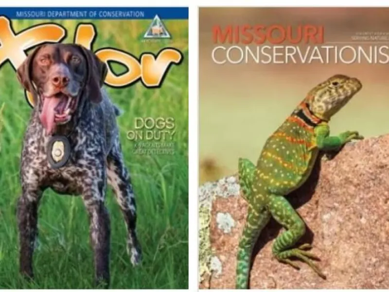 Cover photos of the Xplor Magazine for Kids and the Missouri Conservationist for Adults