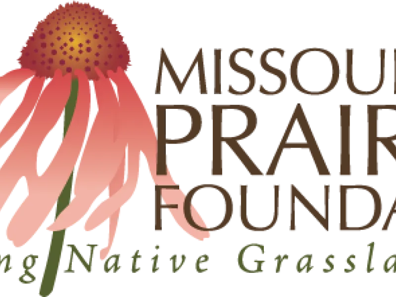 Graphic representation of a Coneflower and the words Missouri Prairie Foundation: Protecting Native Grasslands