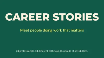 Career stories banner text