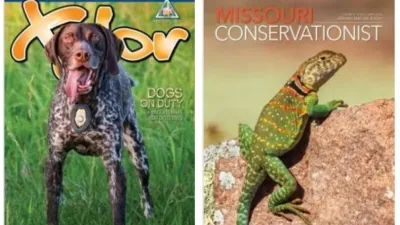 Cover photos of the Xplor Magazine for Kids and the Missouri Conservationist for Adults