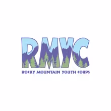 logo with RMYC in a bold font. A graphic forest mountain landscape shows across the letterforms 